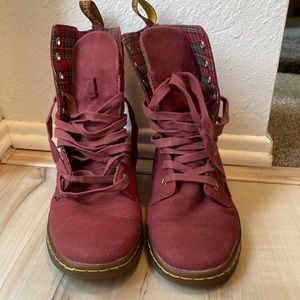 Red canvas dr martens